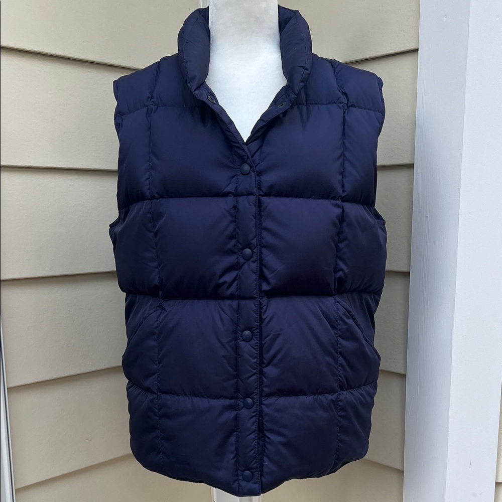 Lands' End Dark Blue Quilted Puffer Minimalist Capsule Gorpcore Layering Vest